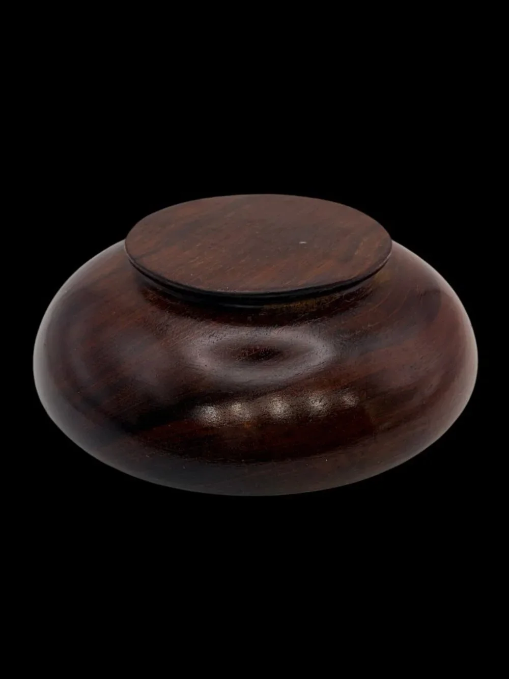 Vintage Japanese Kashiki Rosewood Snack Bowl | Hand Turned Wooden Serving Dish